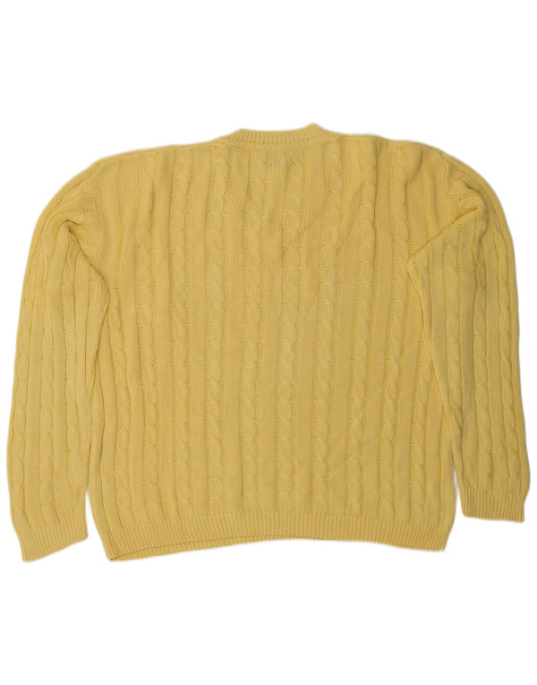 Maglione Maglione Uomo Scollo V Mazzonetto Cotone Giallo Medio