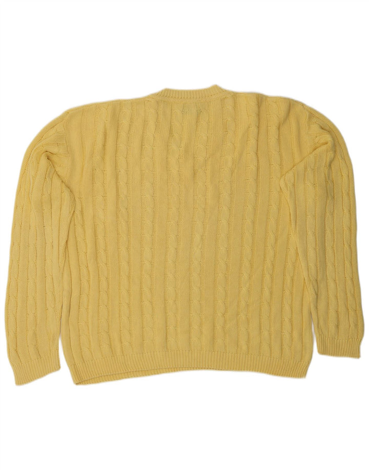 Maglione Maglione Uomo Scollo V Mazzonetto Cotone Giallo Medio