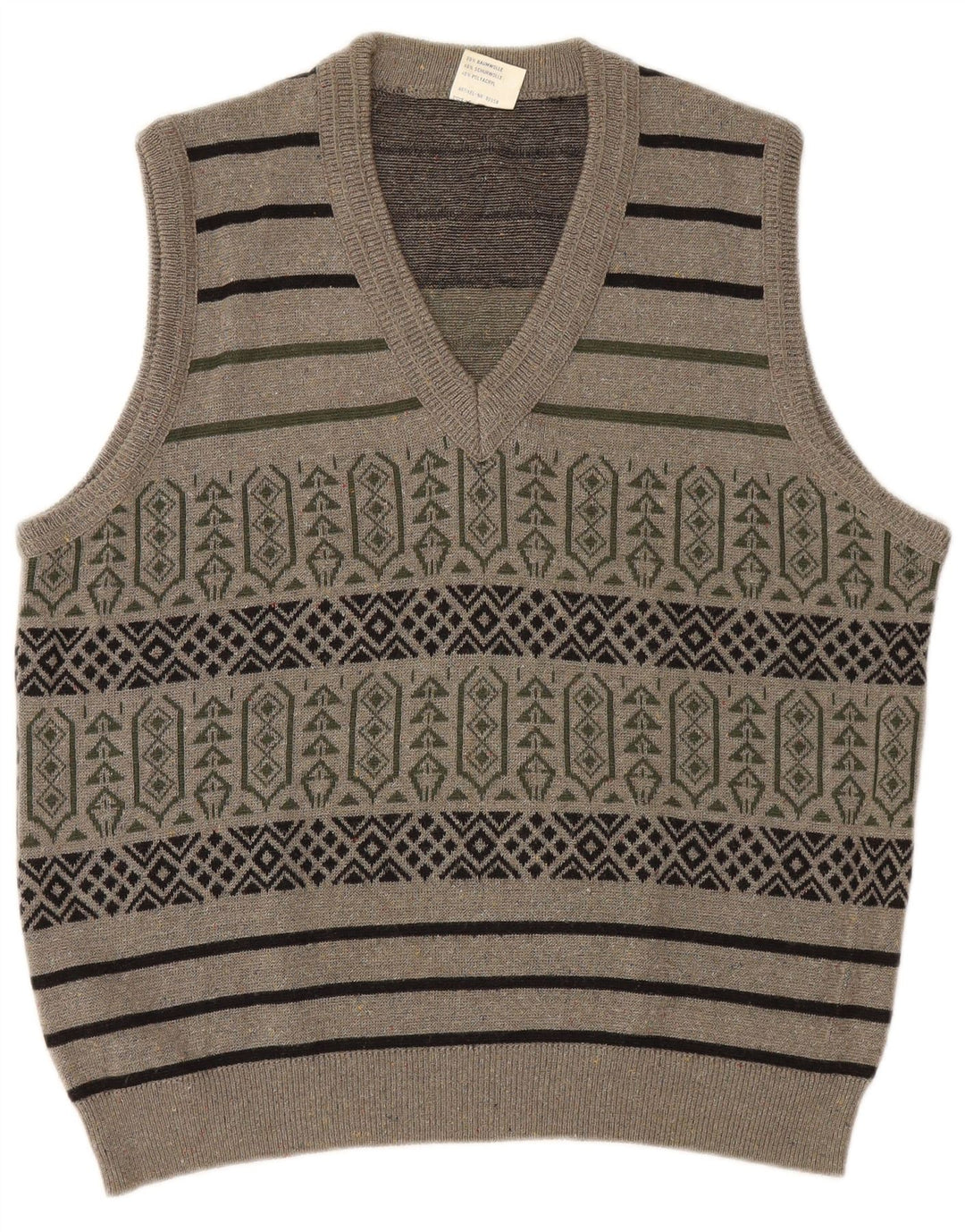 Canotta da uomo vintage canotta grande in cotone geometrico grigio