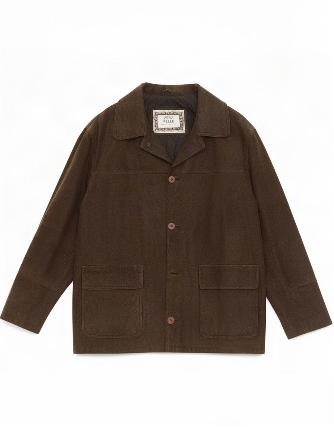 Giacca blazer in pelle vintage da uomo a 3 bottoni IT 52 XL Marrone
