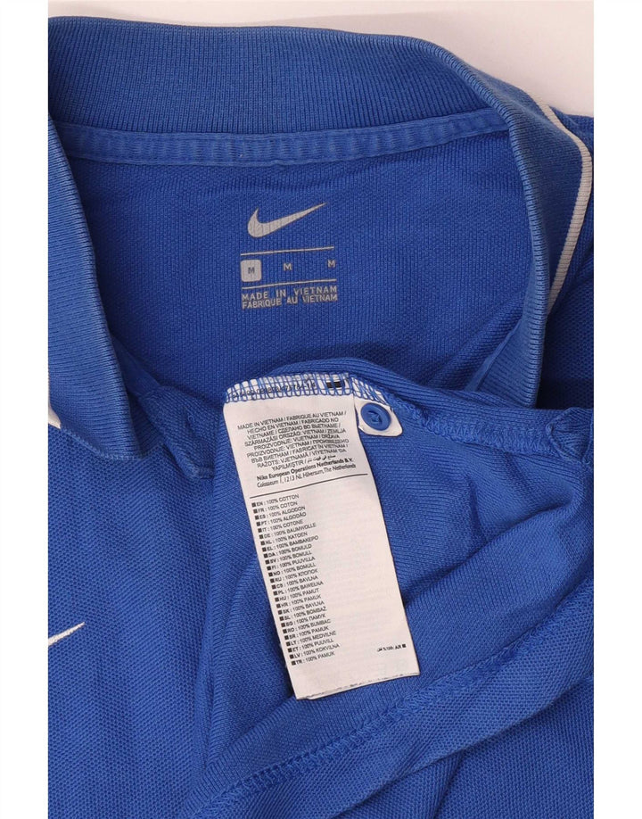 Polo grafica da uomo Nike in cotone blu medio