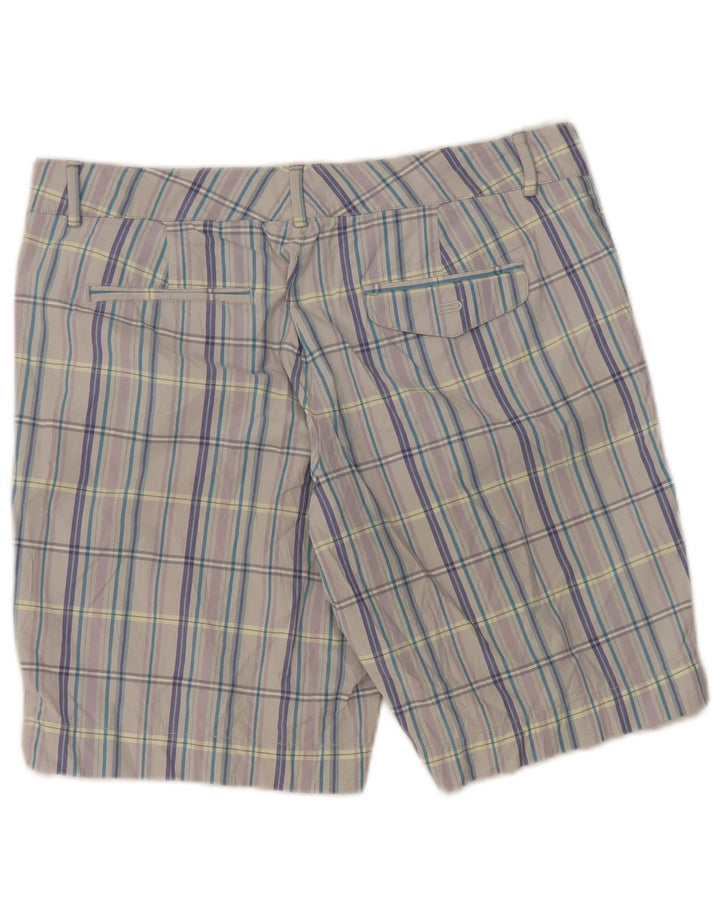 DOCKERS Pantaloncini casual da donna US 8 Medium W34 Cotone a quadri grigi
