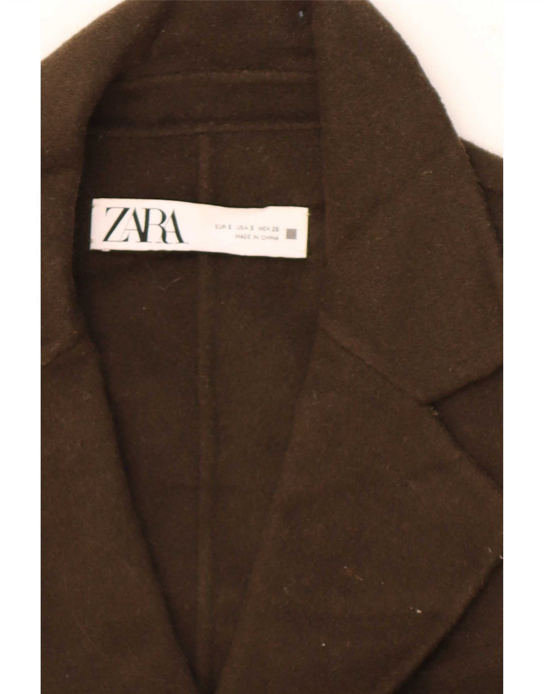 Giacca blazer doppiopetto oversize da donna Zara UK 10 piccola in lana kaki