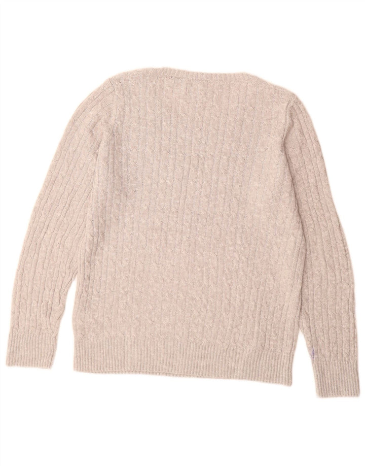 Maglione da donna con scollo a barca SUPERDRY UK 14 grande acrilico grigio