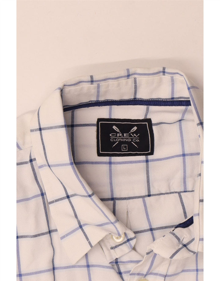 Crew Clothing Camicia da uomo in cotone a quadri bianchi grandi