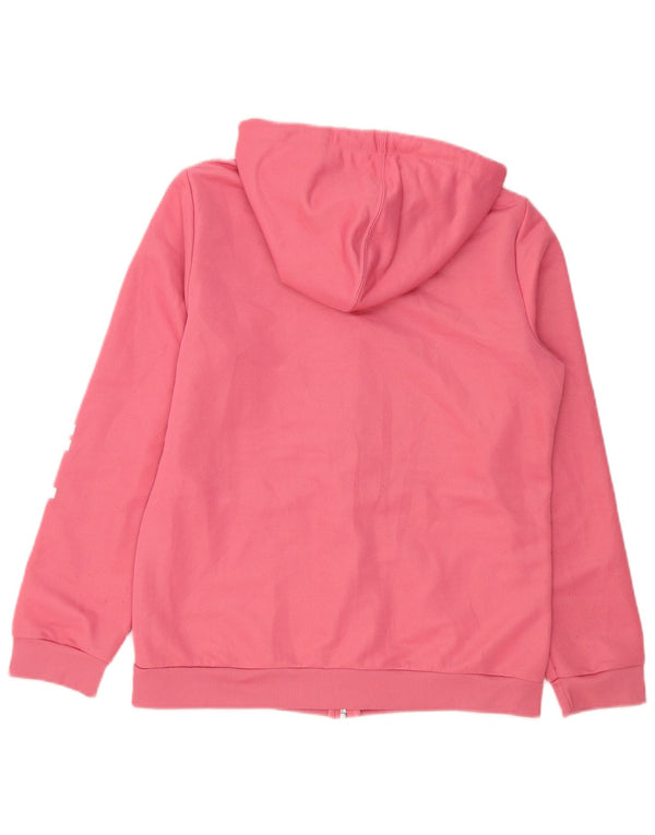 Felpa con cappuccio e zip grafica Adidas da donna UK 16/18 Large Rosa Poliestere