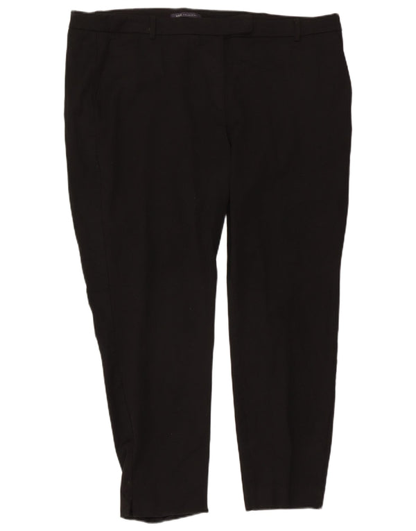 Pantaloni da abito a vita alta da donna Marks & Spencer UK 22 3XL W42 L27 Nero