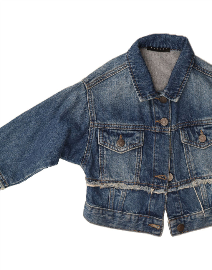 SISLEY Girls Denim Jacket 4-5 Years Blue Cotton Vintage Sisley and Second-Hand Sisley from Messina Hembry 