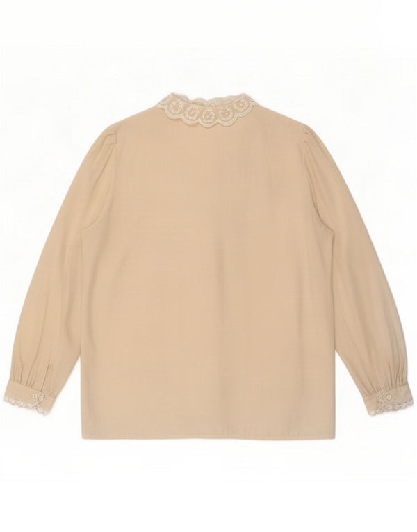 Camicia camicia vintage da donna UK 18 XL Beige