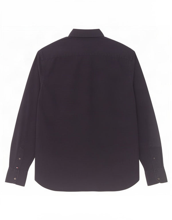 Camicia aderente da uomo Tommy Hilfiger cotone medio blu navy