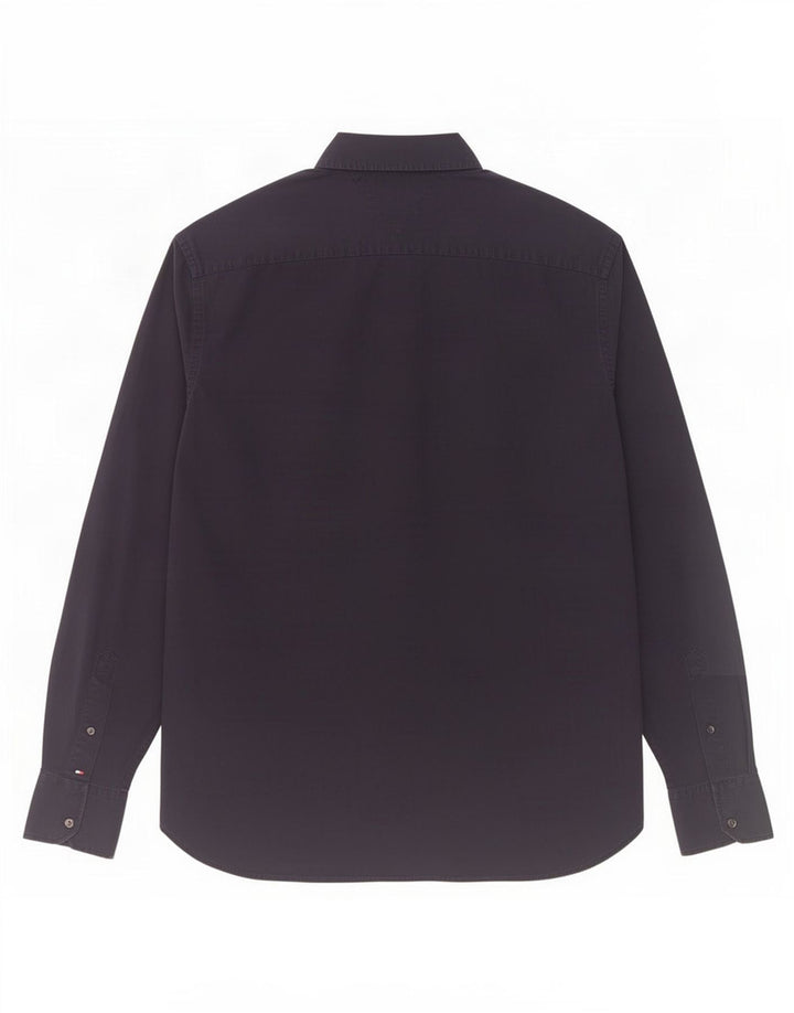 Camicia aderente da uomo Tommy Hilfiger cotone medio blu navy