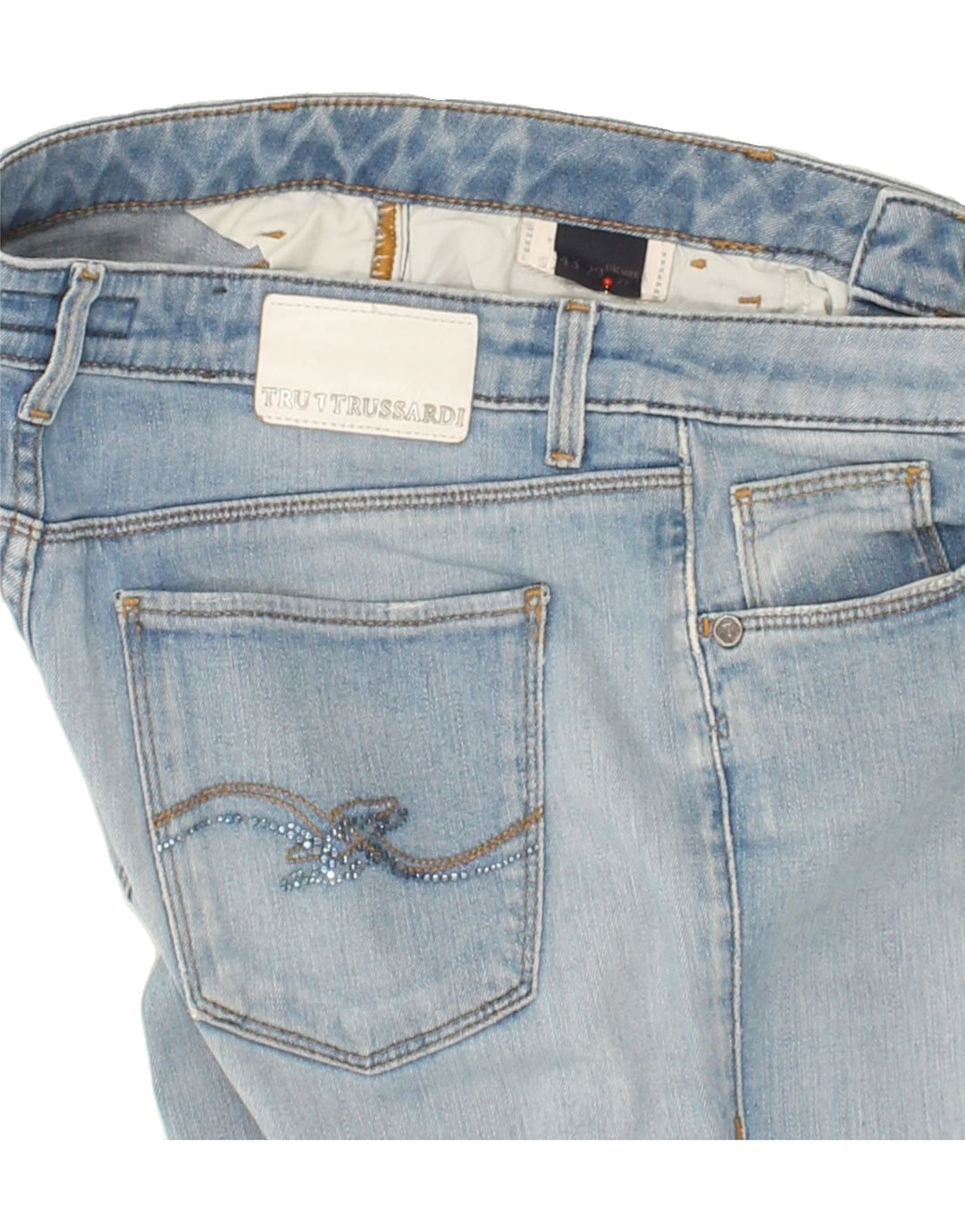 TRUSSARDI Womens Slim Jeans W27 L28 Blue Vintage Trussardi and Second-Hand Trussardi from Messina Hembry 