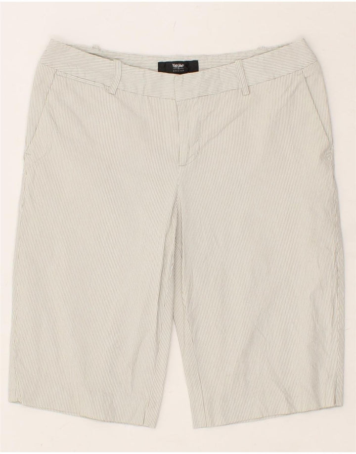 MOSSIMO Womens Stretch Chino Shorts US 4 Small W28 Beige Pinstripe Cotton Vintage Mossimo and Second-Hand Mossimo from Messina Hembry 