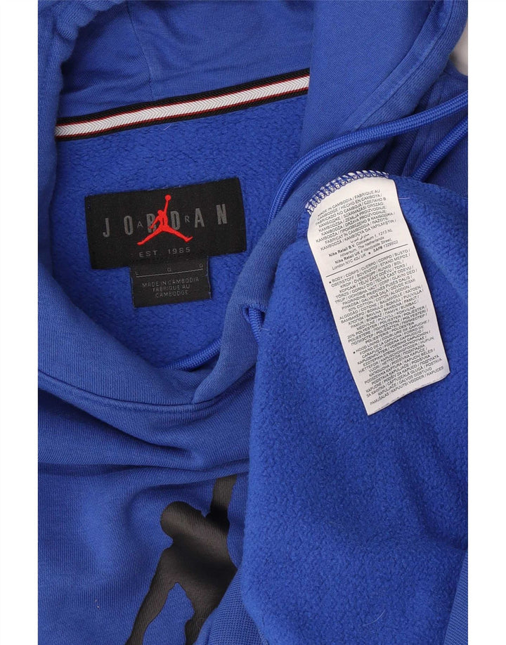 Felpa con cappuccio grafica Jordan da uomo grande in cotone blu