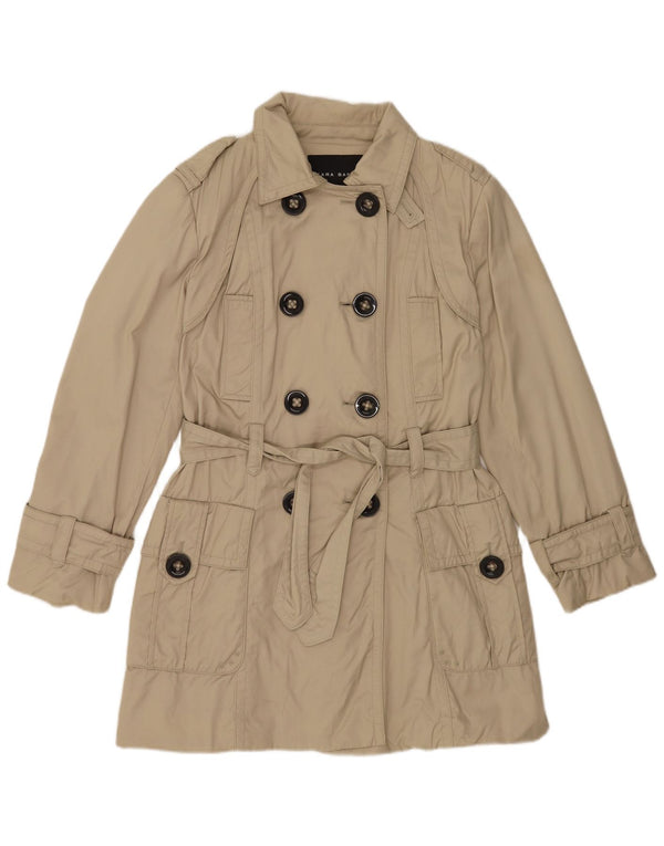 Trench da donna Zara UK 16 grande nylon beige