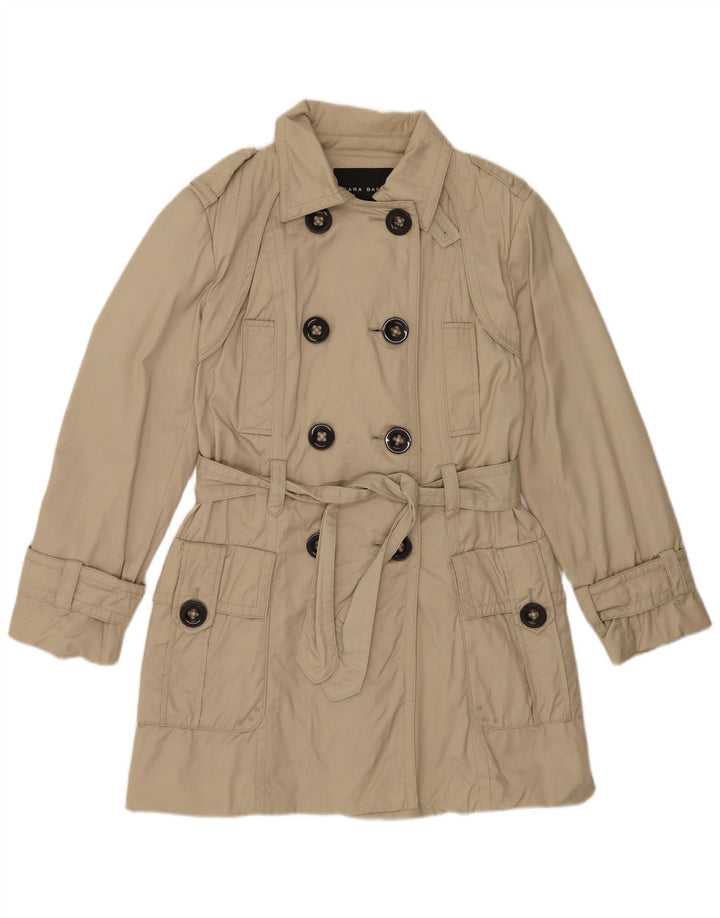 Trench da donna Zara UK 16 grande nylon beige