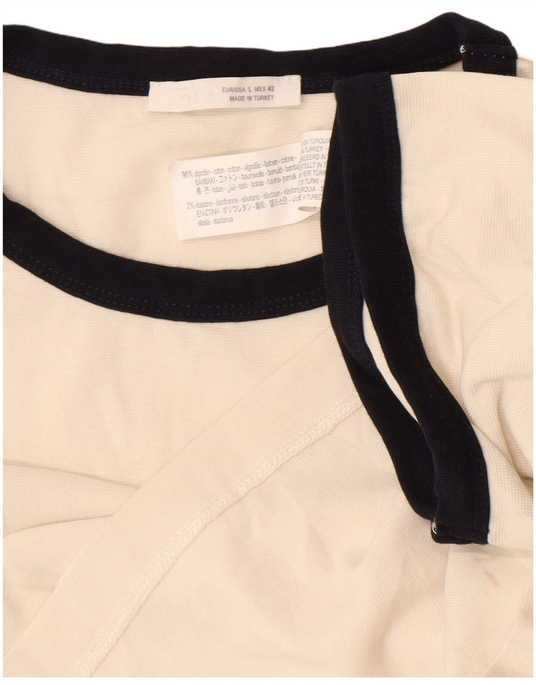 T-shirt da uomo Zara Top Large in cotone bianco sporco