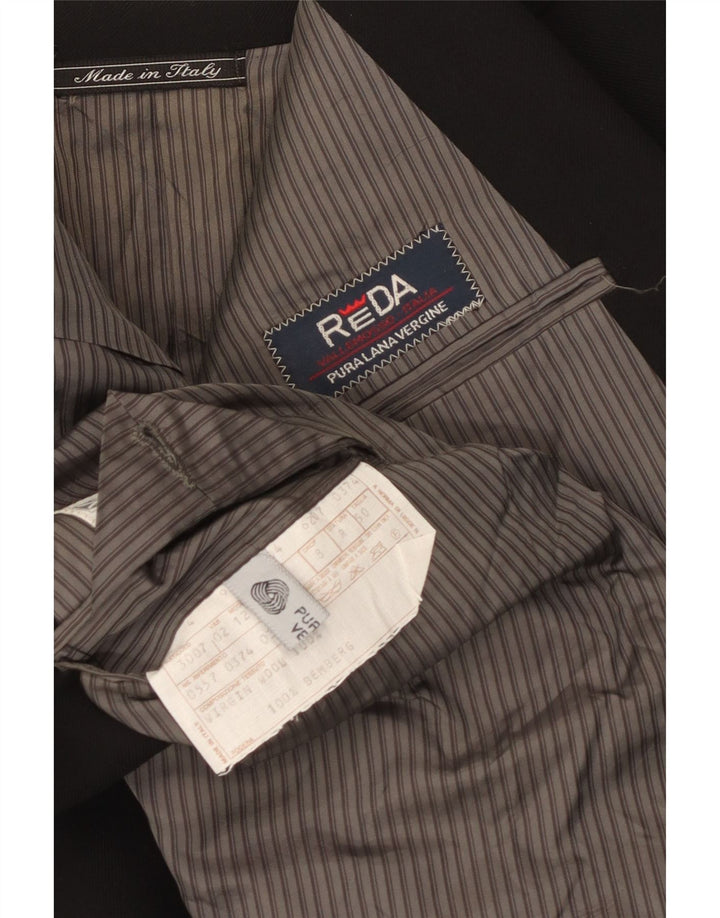 Giacca Blazer Doppiopetto Uomo Reda IT 50 Large Nera in Lana Vergine