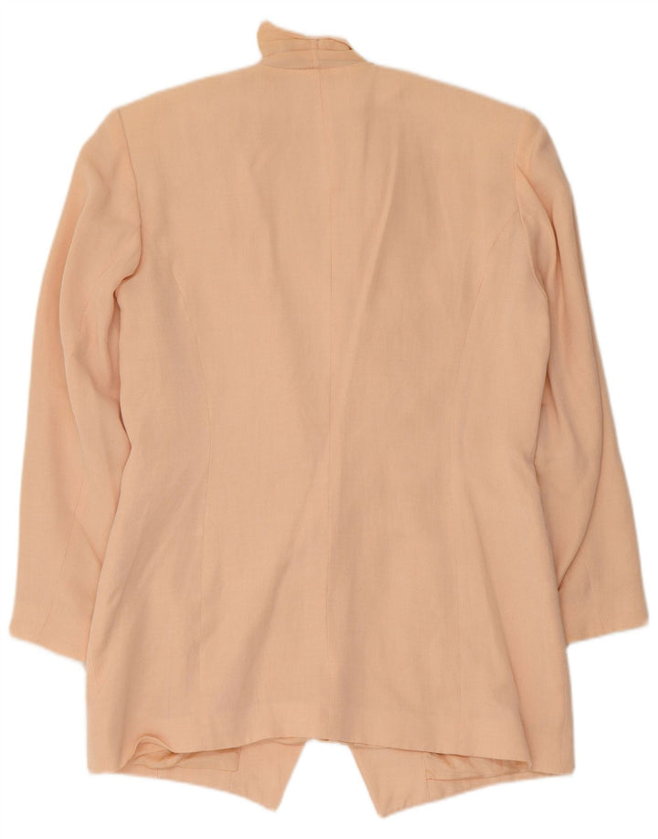 Giacca blazer doppiopetto vintage da donna UK 12 viscosa rosa medio