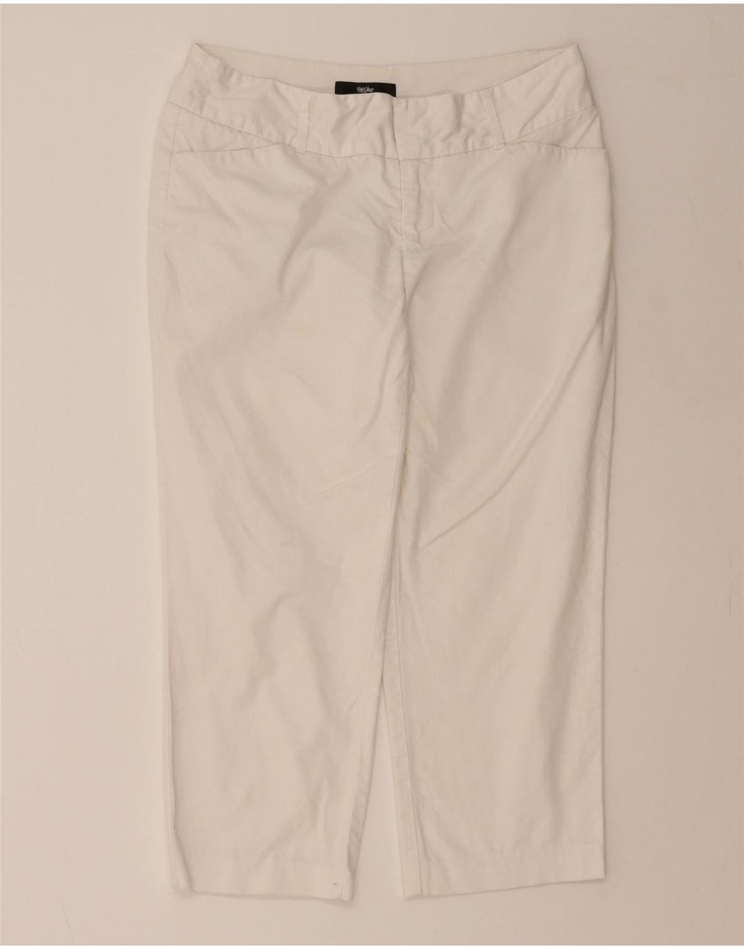 MOSSIMO Womens Straight Cropped Trousers US 4 Small W32 L22 White Cotton Vintage Mossimo and Second-Hand Mossimo from Messina Hembry 