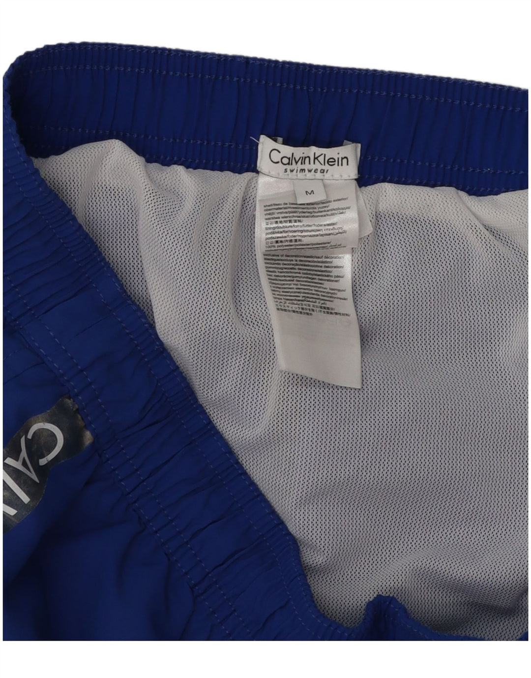 Pantaloncini da bagno grafici da uomo Calvin Klein poliestere blu medio