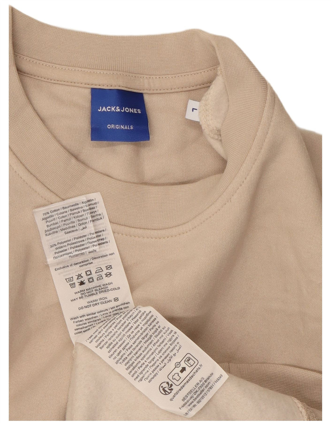 Jack & Jones Felpa da uomo Maglione grande in cotone beige
