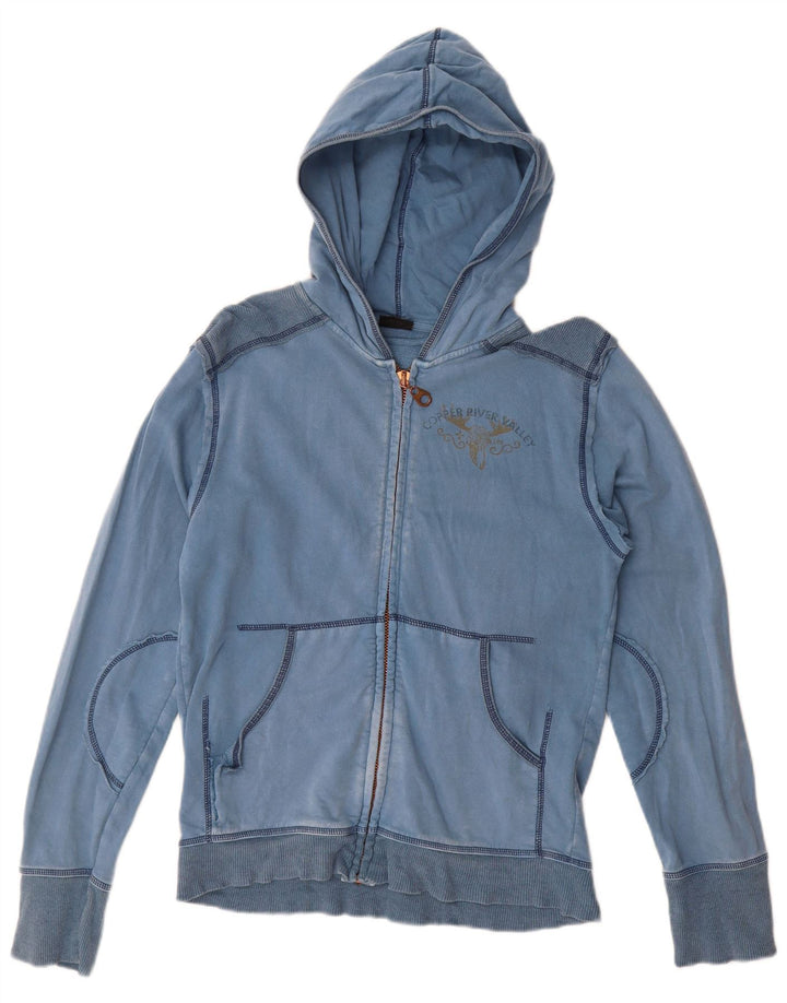 Maglione con cappuccio e zip da donna Lee UK 14 Cotone blu medio