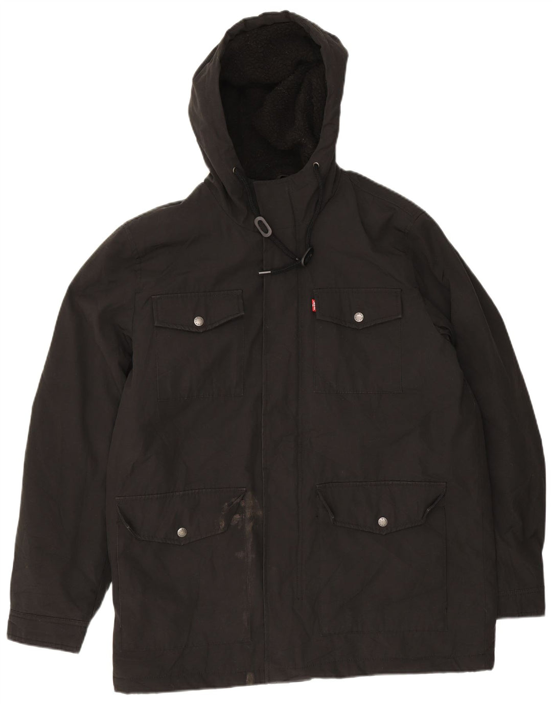 Giacca utility Sherpa con cappuccio da uomo Levi's UK 38 poliestere nero medio
