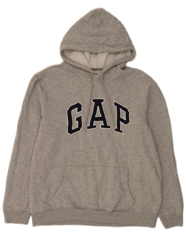 Gap Felpa con cappuccio grafica da donna UK 16 Grande cotone chiazzato grigio