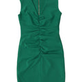Coast Womens Full Zip Sleeveless Bodycon Dress UK 12 Medium Green Polyester