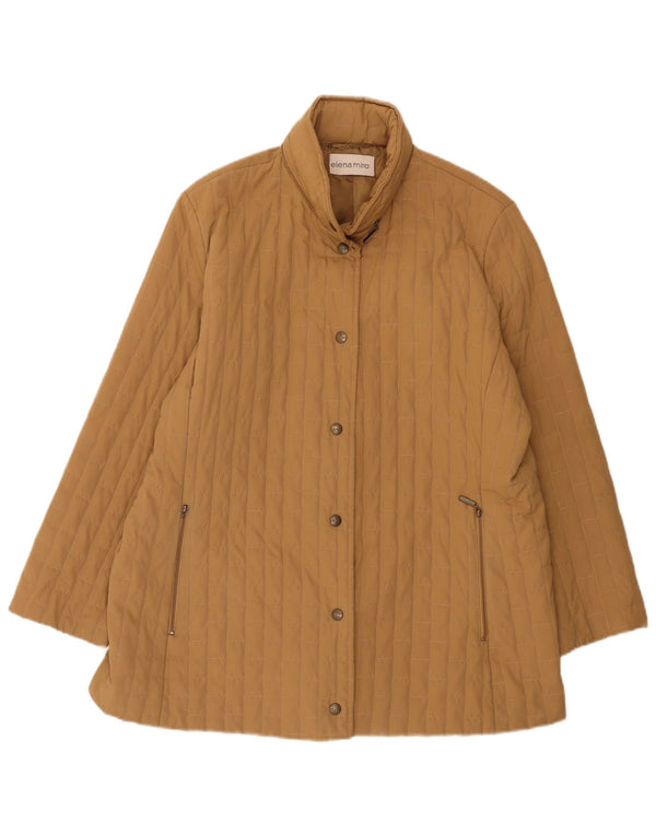 ELENA MIRO Giacca trapuntata da donna vestibilità ampia con cappuccio UK 14 Large Beige