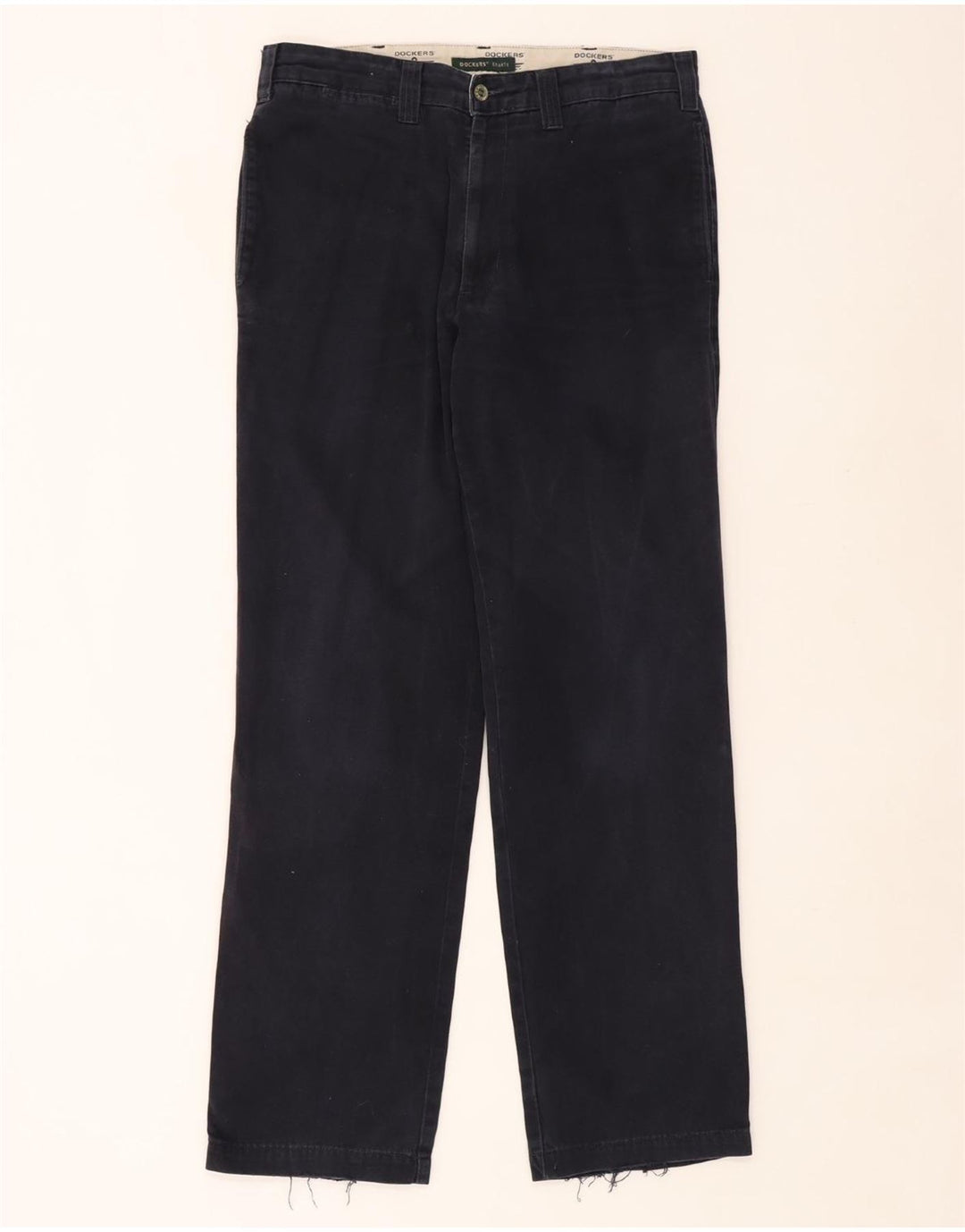 DOCKERS Pantaloni chino dritti kaki da uomo W33 L32 cotone blu navy