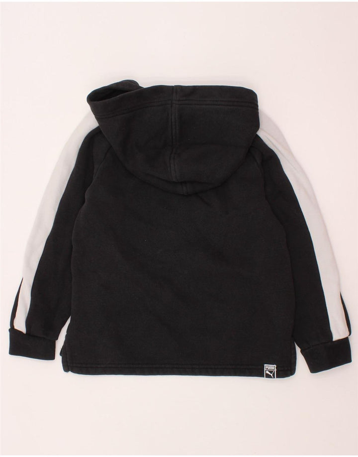 Felpa con cappuccio grafica PUMA per ragazzi 5-6 anni in cotone color block nero