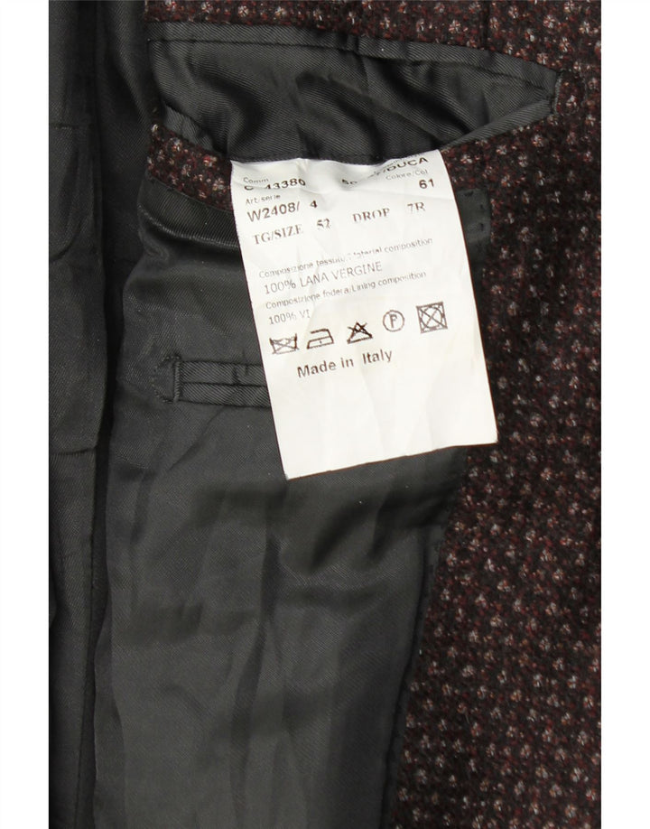 Giacca blazer a 3 bottoni da uomo Al Duca D'Aosta IT 52 XL Borgogna screziata