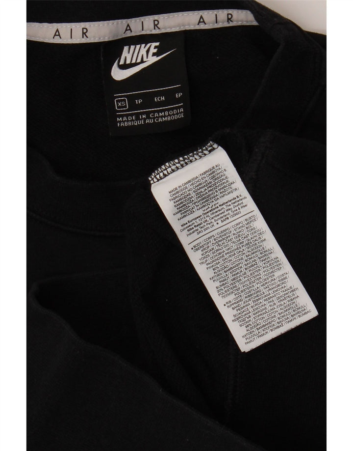 Felpa con grafica corta NIKE da donna UK 6 XS cotone nero
