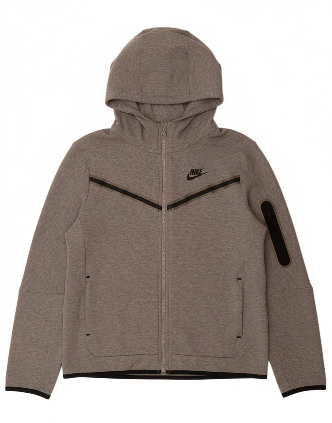 Maglione con cappuccio e zip NIKE per ragazzi 12-13 anni, grande in cotone grigio