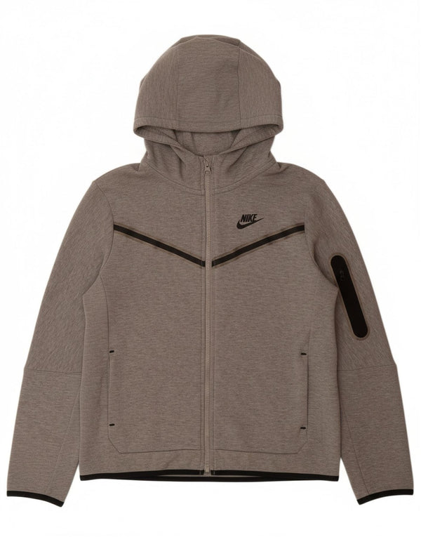 Maglione con cappuccio e zip NIKE per ragazzi 12-13 anni, grande in cotone grigio