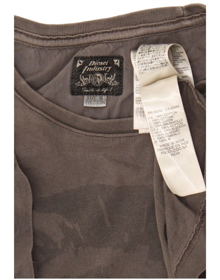 T-shirt grafica da uomo Diesel Top in cotone grigio medio