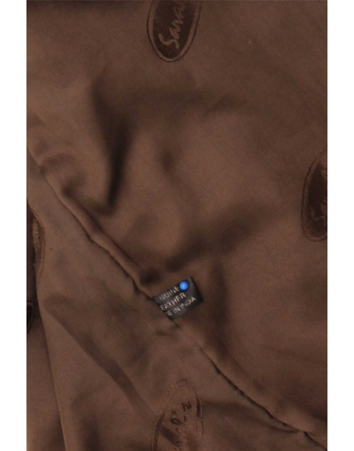 Giacca in pelle vintage da uomo UK 40 grande marrone