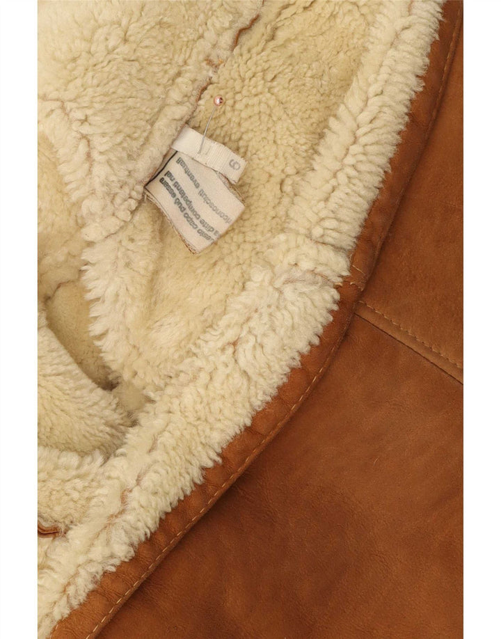 Giacca in shearling vintage da uomo US 6 Marrone medio