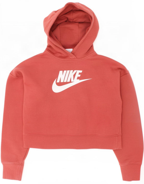 Felpa con cappuccio grafica Nike per ragazze, 12-13 anni, grande in cotone rosa