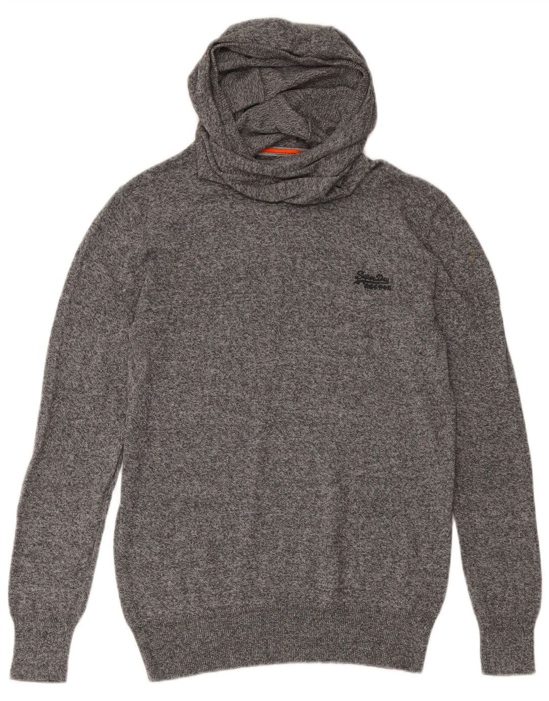 Maglione da uomo con cappuccio SUPERDRY in cotone grigio medio