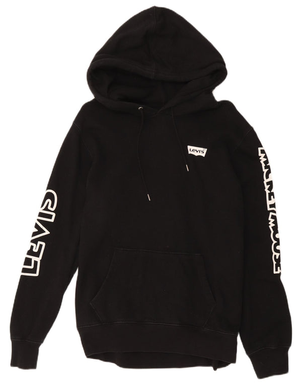 Levi's Uomo Felpa con cappuccio grafica Topolino Maglione grande in cotone nero