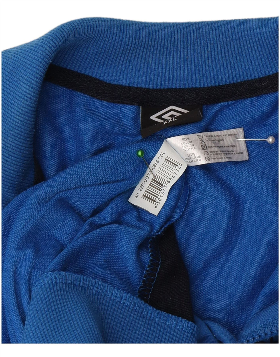 Giacca da ginnastica grafica da uomo Umbro 2XL in cotone color block blu