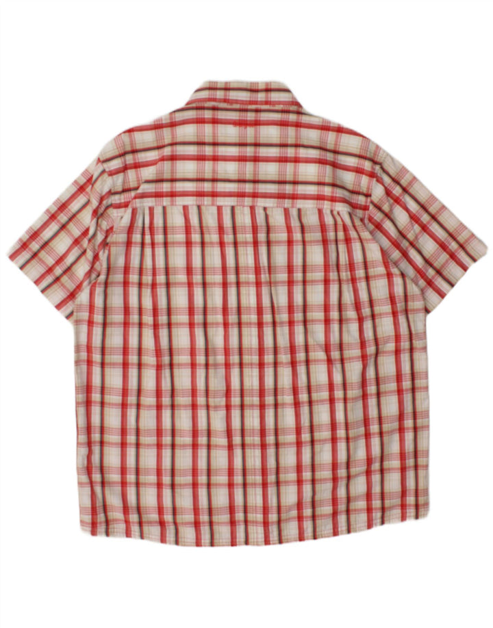 Wrangler Mens Short Sleeve Shirt XL Red Check Cotton