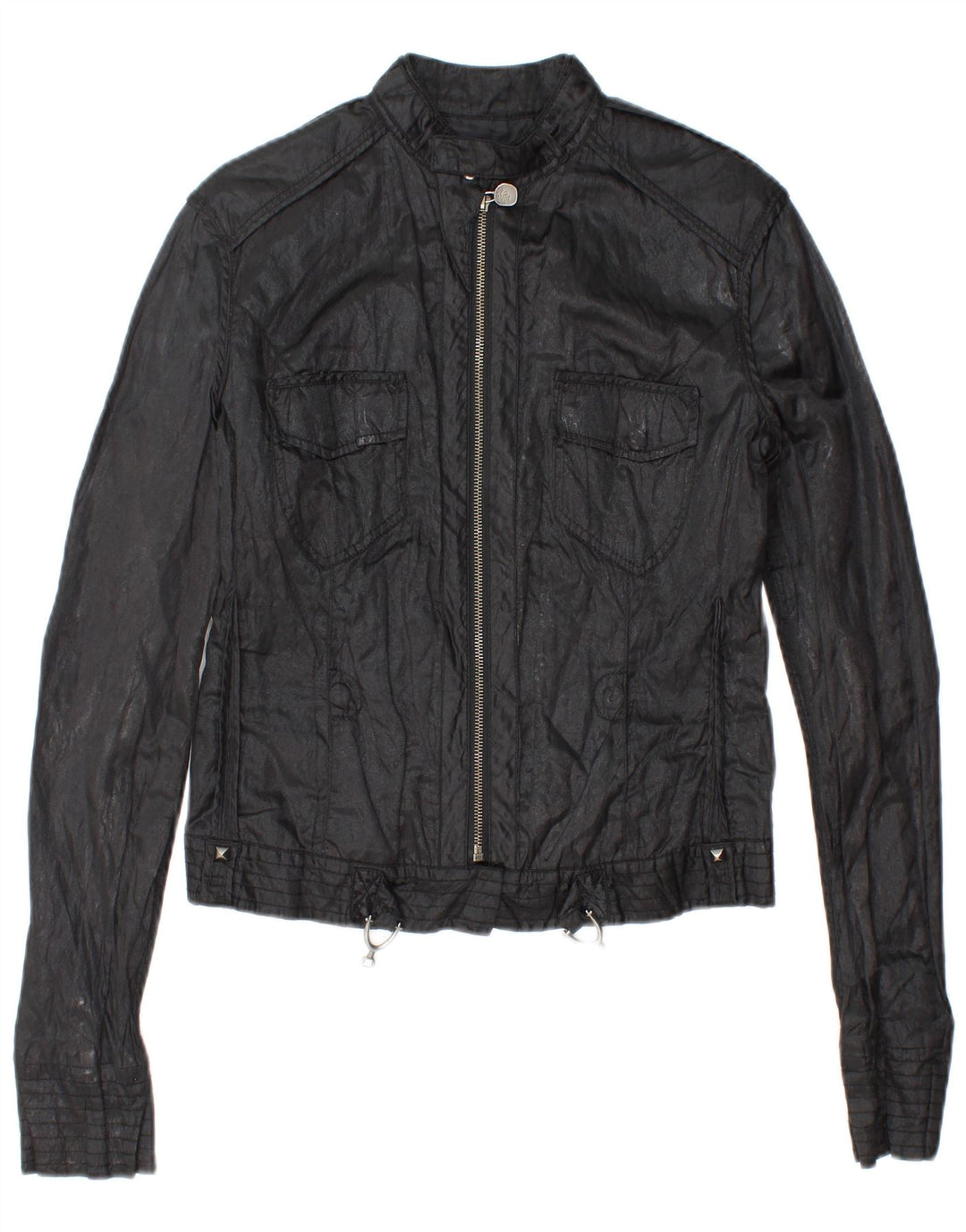 Giacca utility corta GUESS da donna UK 14 grande cotone nero