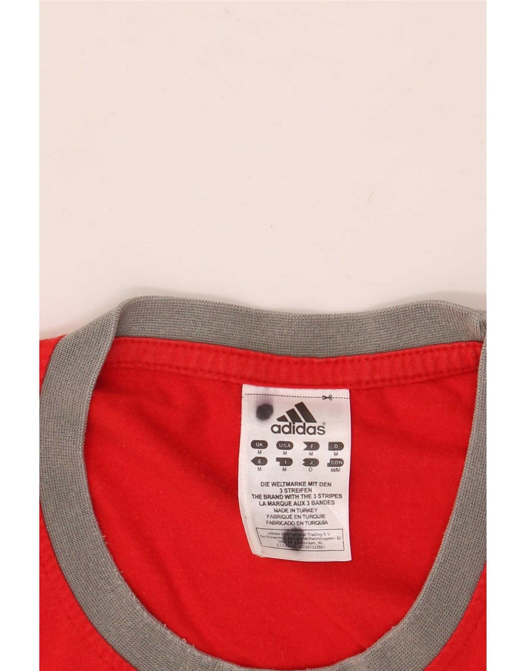 T-shirt grafica da uomo Adidas Top in cotone rosso medio