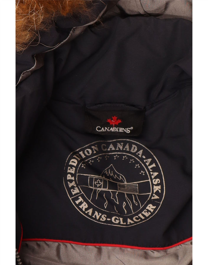Cappotto imbottito con cappuccio da donna Canadiens IT 46 Large in cotone blu navy
