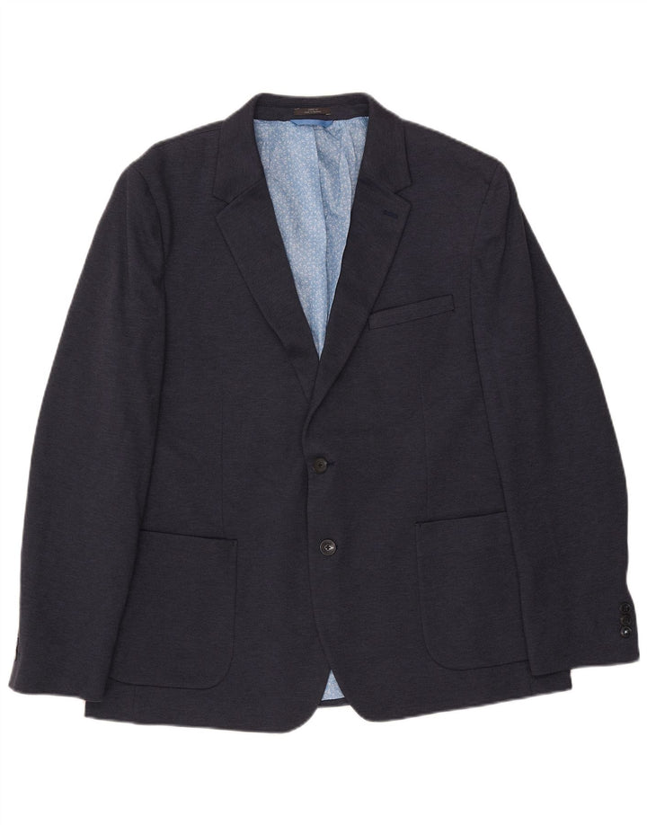 MARKS & SPENCER Giacca blazer slim fit da uomo a 2 bottoni UK 46 XL Blu navy