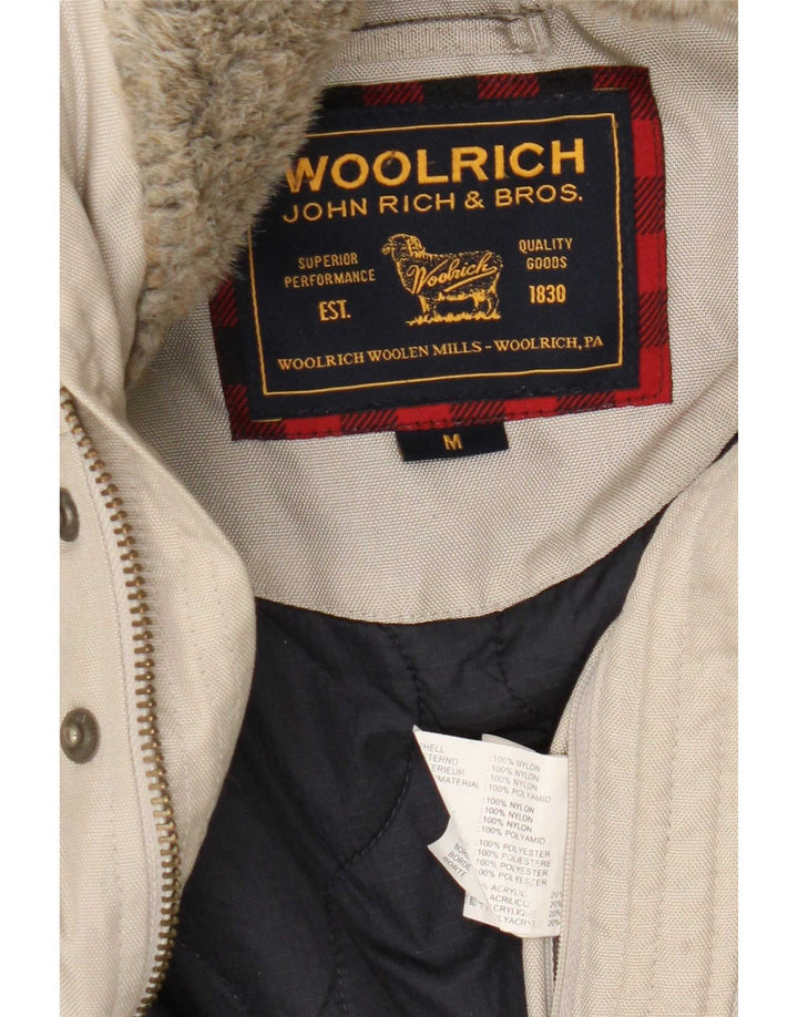 Bomber con cappuccio da uomo Woolrich UK 38 Nylon beige medio